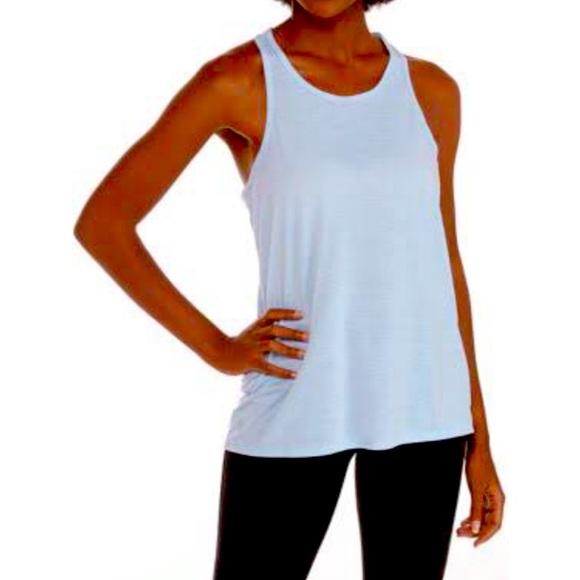 Blue zelos twisted back work out tank top - Picture 2 of 5